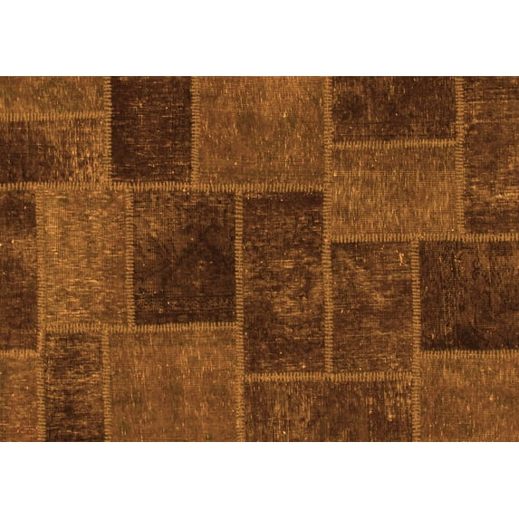 Ahgly Company Indoor Rectangle Patchwork Orange Transitional Area Rugs, 5' x 7'