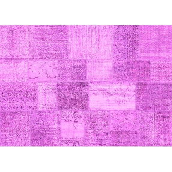 Ahgly Company Indoor Rectangle Patchwork Pink Transitional Area Rugs, 2' x 3'
