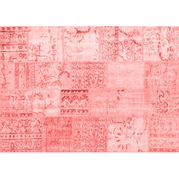 Ahgly Company Indoor Rectangle Patchwork Red Transitional Area Rugs, 8' x 10'