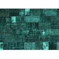 thumbnail image 1 of Ahgly Company Indoor Rectangle Patchwork Turquoise Blue Transitional Area Rugs, 2' x 5', 1 of 4