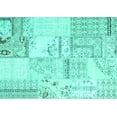 thumbnail image 1 of Ahgly Company Indoor Rectangle Patchwork Turquoise Blue Transitional Area Rugs, 3' x 5', 1 of 4
