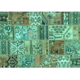 thumbnail image 1 of Ahgly Company Indoor Rectangle Patchwork Turquoise Blue Transitional Area Rugs, 3' x 5', 1 of 4