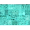 thumbnail image 1 of Ahgly Company Indoor Rectangle Patchwork Turquoise Blue Transitional Area Rugs, 7' x 9', 1 of 4