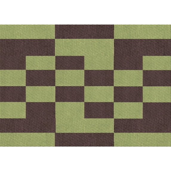 Ahgly Company Indoor Rectangle Patterned Acid Green Area Rugs, 8' x 12'