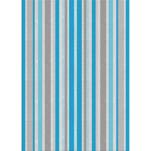 Ahgly Company Indoor Rectangle Patterned Blue Lagoon Blue Area Rugs, 4' x 6'