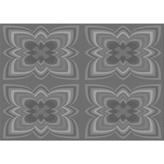 Ahgly Company Indoor Rectangle Patterned Carbon Gray Area Rugs, 8' x 10'