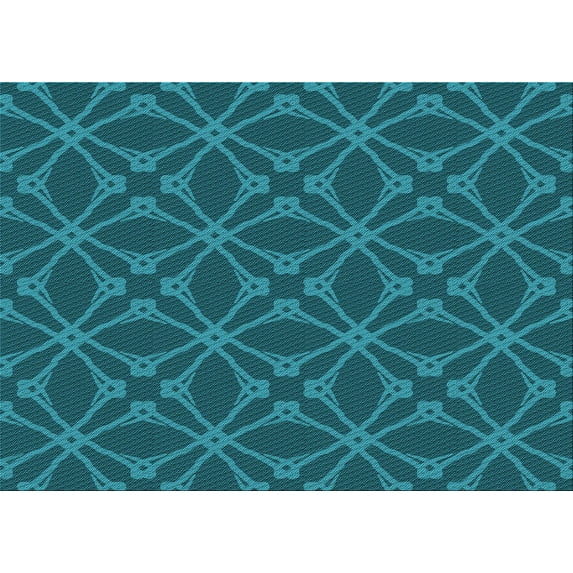 Ahgly Company Indoor Rectangle Patterned Dark Turquoise Green Area Rugs, 2' x 4'