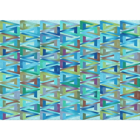 Ahgly Company Indoor Rectangle Patterned Deep-Sea Green Area Rugs, 8' x 10'