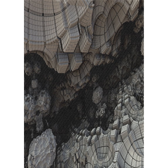 Ahgly Company Indoor Rectangle Patterned Granite Gray Area Rugs, 4' x 6'