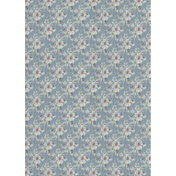 Ahgly Company Indoor Rectangle Patterned Gulf Blue Area Rugs, 4' x 6'