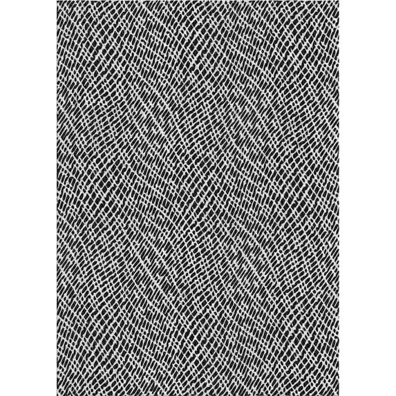 Ahgly Company Indoor Rectangle Patterned Midnight Gray Area Rugs, 2' x 4'
