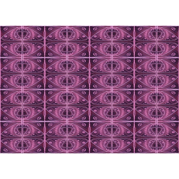 Ahgly Company Indoor Rectangle Patterned Neon Pink Area Rugs, 8' x 12'