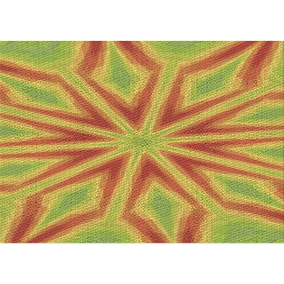 Ahgly Company Indoor Rectangle Patterned Papaya Orange Area Rugs, 2' x 4'