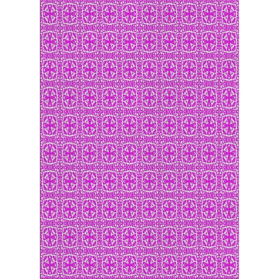 Ahgly Company Indoor Rectangle Patterned Plum Purple Area Rugs, 2' x 4'