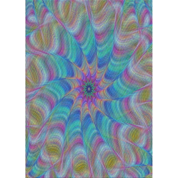 Ahgly Company Indoor Rectangle Patterned Purple Abstract Area Rugs, 7' x 9'