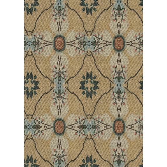 Ahgly Company Indoor Rectangle Patterned Red Dirt Brown Area Rugs, 5' x 8'