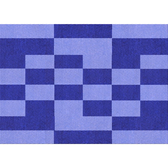 Ahgly Company Indoor Rectangle Patterned Sky Blue Dress Blue Area Rugs, 5' x 7'
