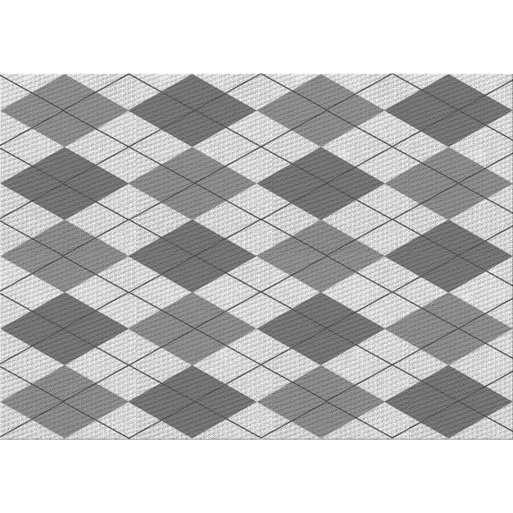 Ahgly Company Indoor Rectangle Patterned Sonic Silver Gray Area Rugs, 6' x 9'