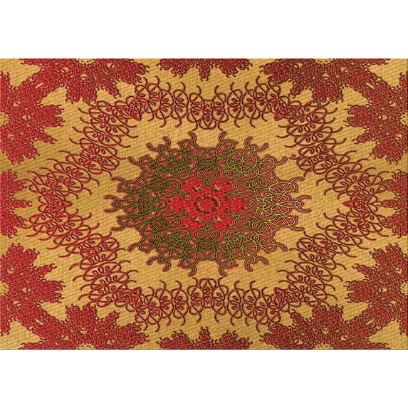 Ahgly Company Indoor Rectangle Patterned Tomato Sauce Red Area Rugs, 3' x 5'
