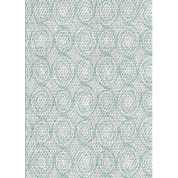 Ahgly Company Indoor Rectangle Patterned Water Blue Novelty Area Rugs, 6' x 9'