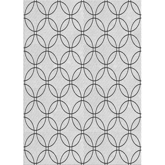Ahgly Company Indoor Rectangle Patterned White Smoke Area Rugs, 5' x 7'