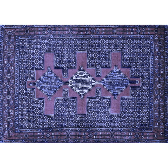 Ahgly Company Indoor Rectangle Persian Blue Traditional Area Rugs, 3' x 5'