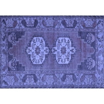 Ahgly Company Indoor Rectangle Persian Blue Traditional Area Rugs, 5' x 7'