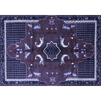 Ahgly Company Indoor Rectangle Persian Blue Traditional Area Rugs, 5' x 7'