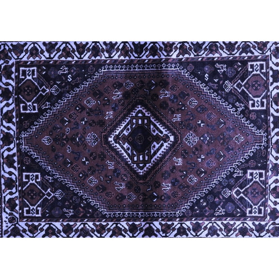 Ahgly Company Indoor Rectangle Persian Blue Traditional Area Rugs, 5' x 7'