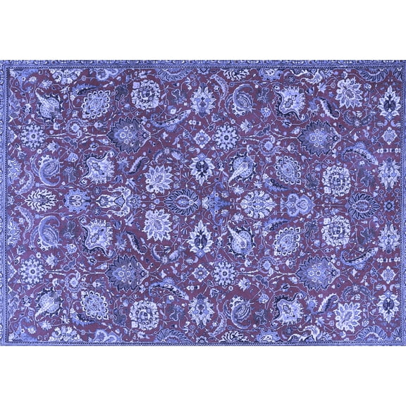 Ahgly Company Indoor Rectangle Persian Blue Traditional Area Rugs, 5' x 7'