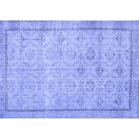 Ahgly Company Indoor Rectangle Persian Blue Traditional Area Rugs, 5' x 7'