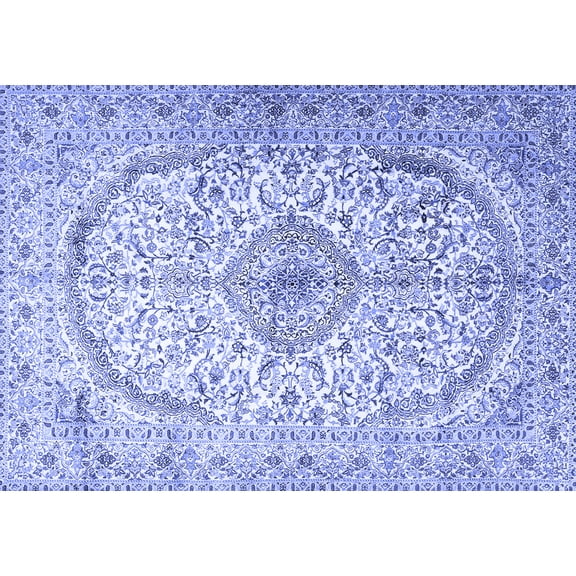 Ahgly Company Indoor Rectangle Persian Blue Traditional Area Rugs, 5' x 7'