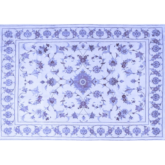 Ahgly Company Indoor Rectangle Persian Blue Traditional Area Rugs, 6' x 9'