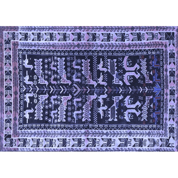 Ahgly Company Indoor Rectangle Persian Blue Traditional Area Rugs, 6' x 9'