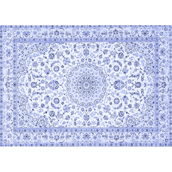 Ahgly Company Indoor Rectangle Persian Blue Traditional Area Rugs, 7' x 10'