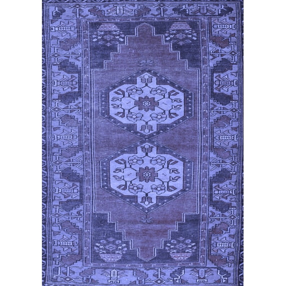 Ahgly Company Indoor Rectangle Persian Blue Traditional Area Rugs, 8' x 12'