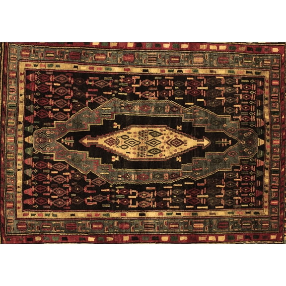 Ahgly Company Indoor Rectangle Persian Brown Traditional Area Rugs, 2' x 3'