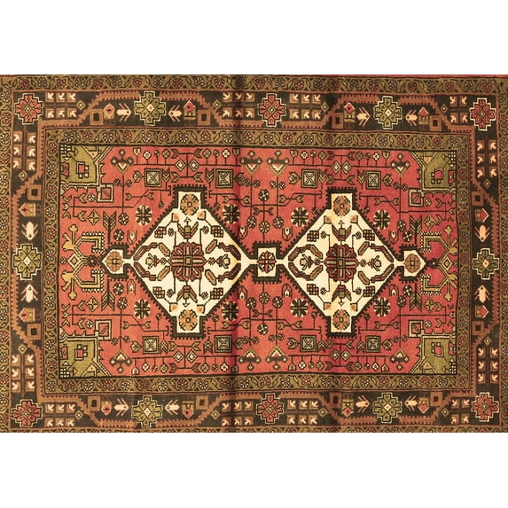 Ahgly Company Indoor Rectangle Persian Brown Traditional Area Rugs, 2' x 3'