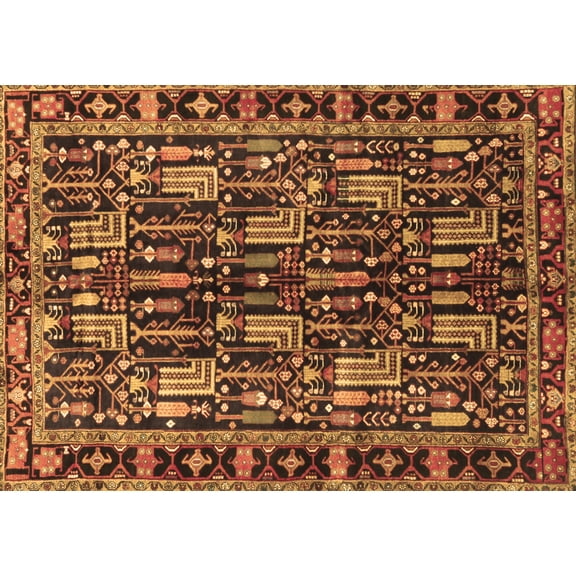 Ahgly Company Indoor Rectangle Persian Brown Traditional Area Rugs, 2' x 4'