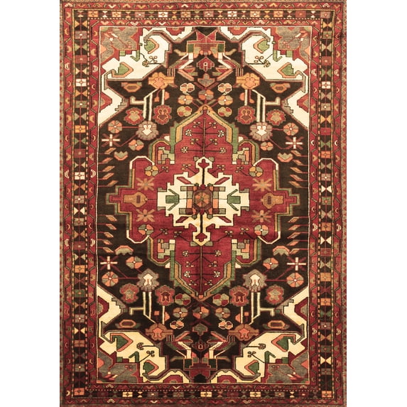Ahgly Company Indoor Rectangle Persian Brown Traditional Area Rugs, 2' x 4'