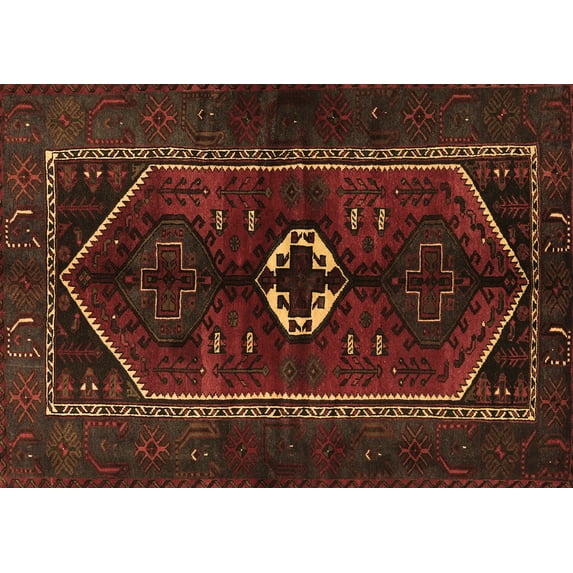 Ahgly Company Indoor Rectangle Persian Brown Traditional Area Rugs, 2' x 4'
