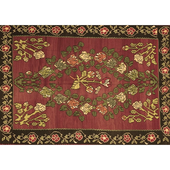Ahgly Company Indoor Rectangle Persian Brown Traditional Area Rugs, 3' x 5'