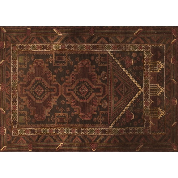 Ahgly Company Indoor Rectangle Persian Brown Traditional Area Rugs, 5' x 7'