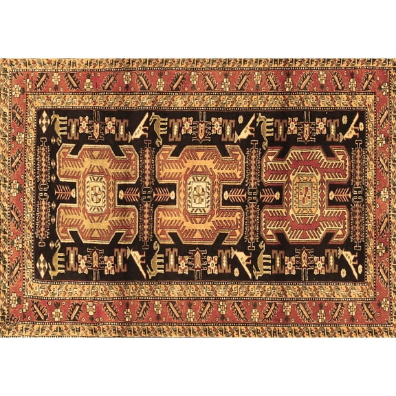 Ahgly Company Indoor Rectangle Persian Brown Traditional Area Rugs, 5' x 7'