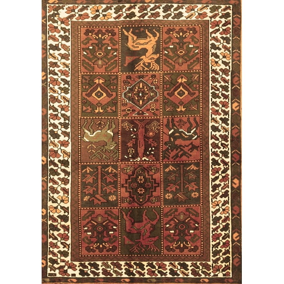 Ahgly Company Indoor Rectangle Persian Brown Traditional Area Rugs, 5' x 7'