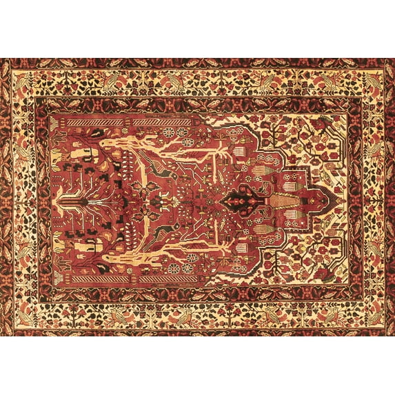 Ahgly Company Indoor Rectangle Persian Brown Traditional Area Rugs, 5' x 7'