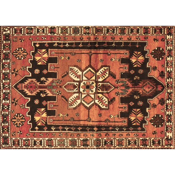 Ahgly Company Indoor Rectangle Persian Brown Traditional Area Rugs, 5' x 7'