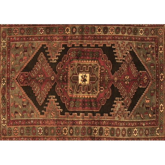 Ahgly Company Indoor Rectangle Persian Brown Traditional Area Rugs, 5' x 7'