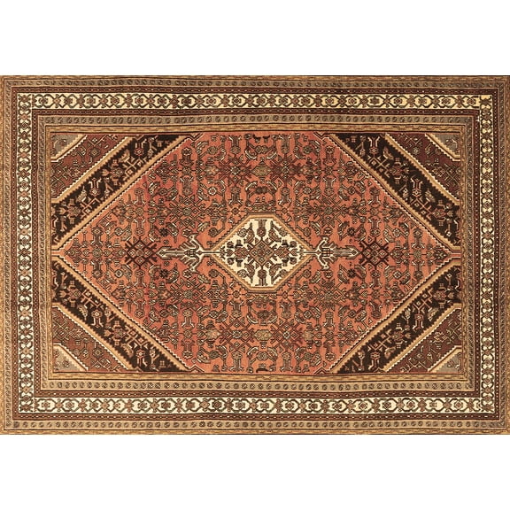 Ahgly Company Indoor Rectangle Persian Brown Traditional Area Rugs, 5' x 7'