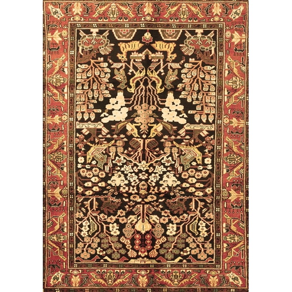 Ahgly Company Indoor Rectangle Persian Brown Traditional Area Rugs, 5' x 7'